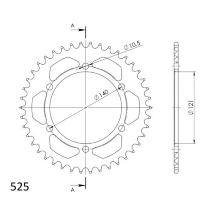 Supersprox Rear Sprocket Alu RAL-6611:42 Black