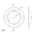 Supersprox Rear Sprocket Alu RAL-6611:42 Black