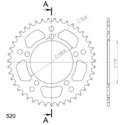 Supersprox Rear Sprocket Alu RAL-7_520:43 Red