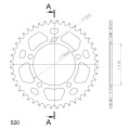 Supersprox Rear Sprocket Alu RAL-7_520:44 Red