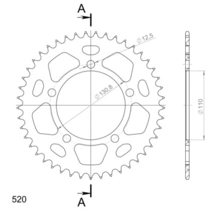 Supersprox Rear Sprocket Alu RAL-7_520:45 Red