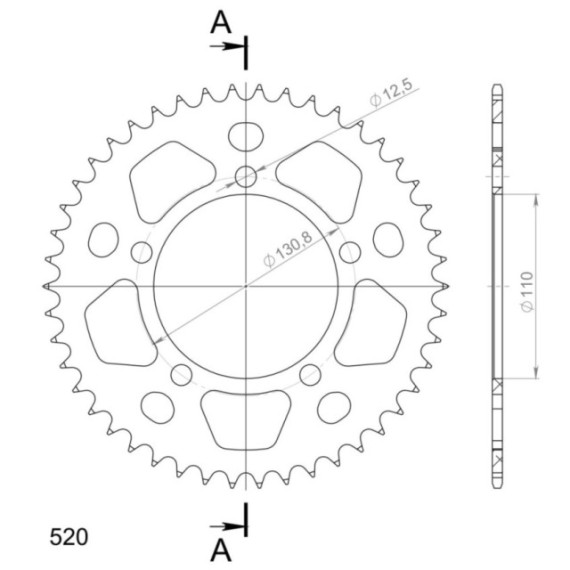 Supersprox Rear Sprocket Alu RAL-7_520:46 Red