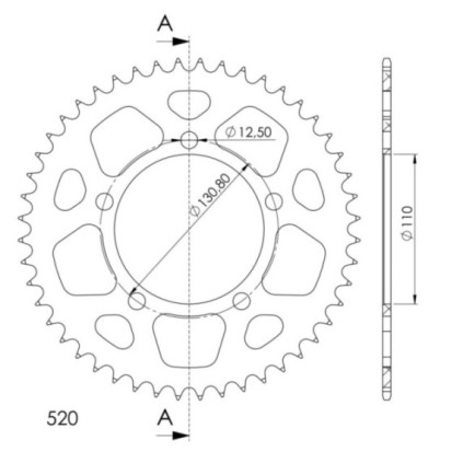 Supersprox Rear Sprocket Alu RAL-7_520:48 Red