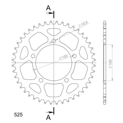 Supersprox Rear Sprocket Alu RAL-702:44 Green