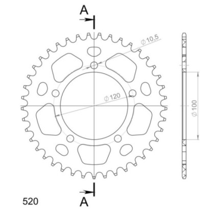 Supersprox Rear Sprocket Alu RAL-703:41 Black