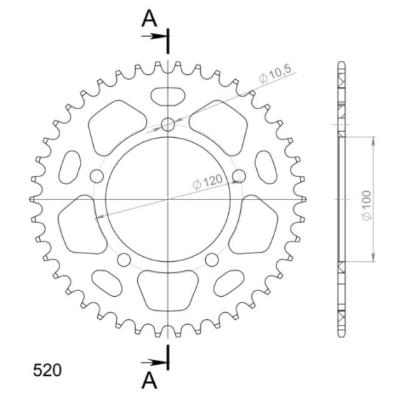 Supersprox Rear Sprocket Alu RAL-703:42 Black