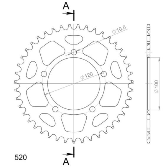 Supersprox Rear Sprocket Alu RAL-703:43 Black