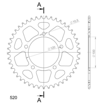 Supersprox Rear Sprocket Alu RAL-703:45 Black