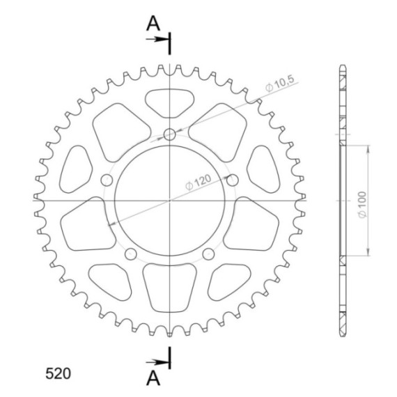 Supersprox Rear Sprocket Alu RAL-703:46 Black