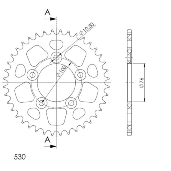 Supersprox Rear Sprocket Alu RAL-7090:40 Black