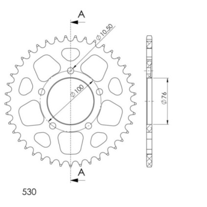 Supersprox Rear Sprocket Alu RAL-7090:41 Black