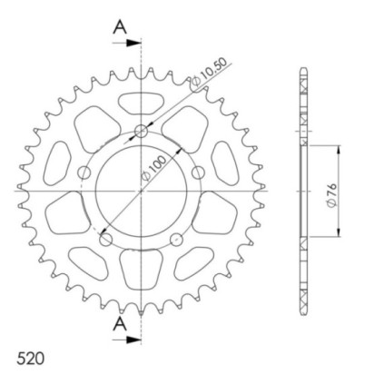 Supersprox Rear Sprocket Alu RAL-7091:39 Green