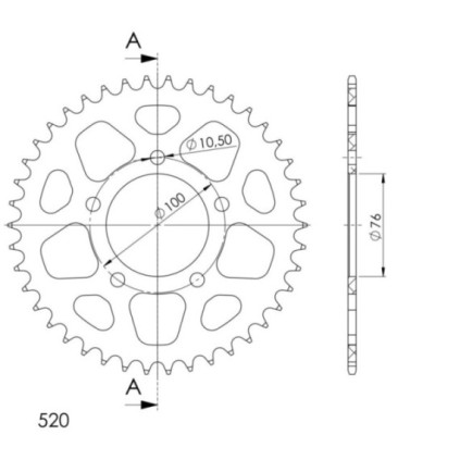 Supersprox Rear Sprocket Alu RAL-7091:41 Red