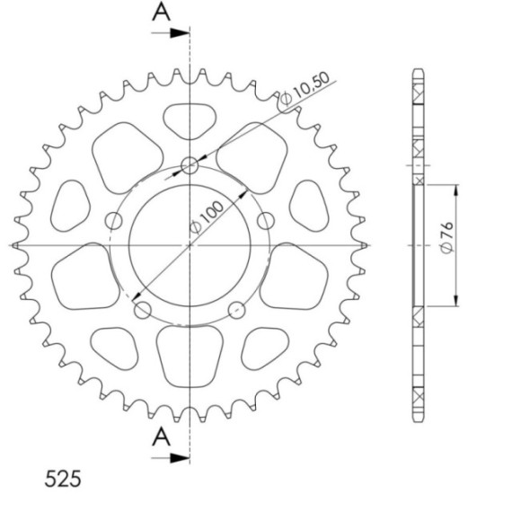 Supersprox Rear Sprocket Alu RAL-7092:41 Black