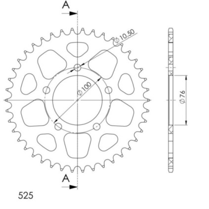 Supersprox Rear Sprocket Alu RAL-7092:41 Black