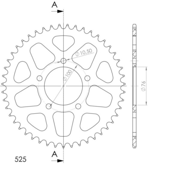 Supersprox Rear Sprocket Alu RAL-7092:46 Gold