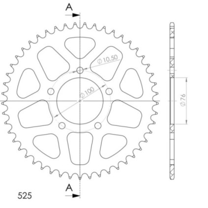 Supersprox Rear Sprocket Alu RAL-7092:48 Black