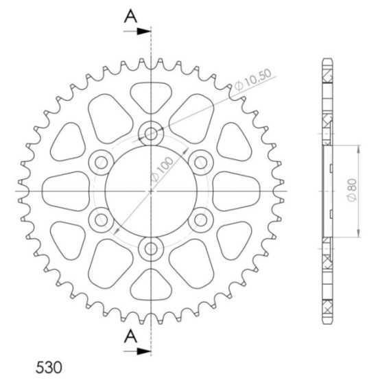 Supersprox Rear Sprocket Alu RAL-7096:44 Gold