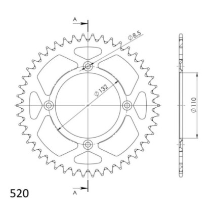 Supersprox Rear Sprocket Alu RAL-720:46 Black