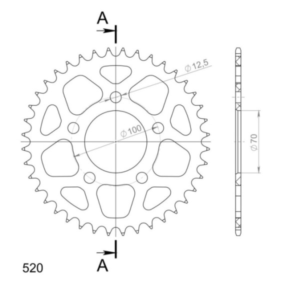 Supersprox Rear Sprocket Alu RAL-728:40 Black