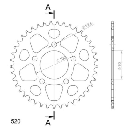 Supersprox Rear Sprocket Alu RAL-728:41 Black