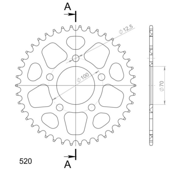 Supersprox Rear Sprocket Alu RAL-728:42 Black