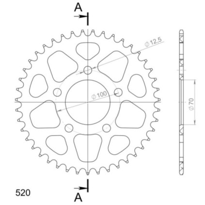 Supersprox Rear Sprocket Alu RAL-728:43 Black