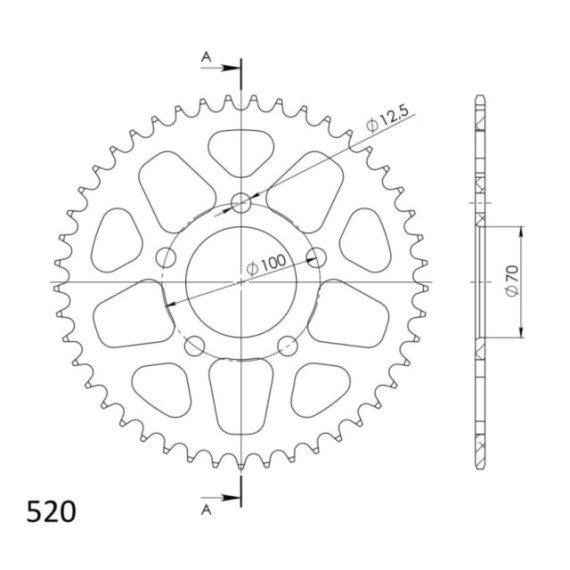 Supersprox Rear Sprocket Alu RAL-728:45 Red