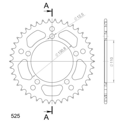 Supersprox Rear Sprocket Alu RAL-7:42 Blue