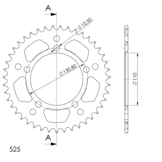 Supersprox Rear Sprocket Alu RAL-7:43 Red