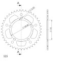 Supersprox Rear Sprocket Alu RAL-7:43 Red