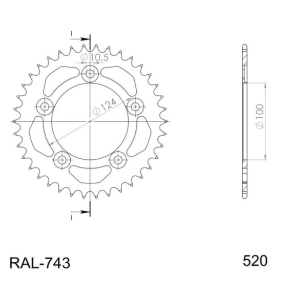 Supersprox Rear Sprocket Alu RAL-743:43 Black