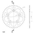 Supersprox Rear Sprocket Alu RAL-743:44 Red