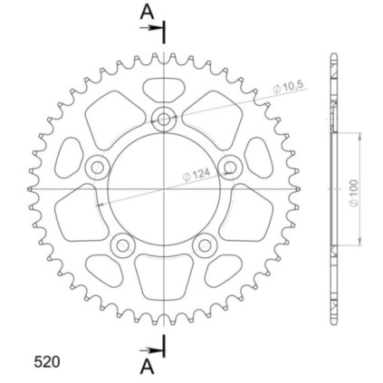 Supersprox Rear Sprocket Alu RAL-743:46 Black