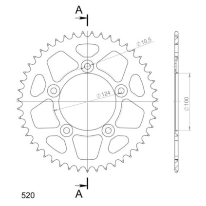 Supersprox Rear Sprocket Alu RAL-743:47 Black