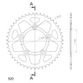 Supersprox Rear Sprocket Alu RAL-743:47 Black