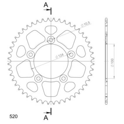 Supersprox Rear Sprocket Alu RAL-743:48 Black