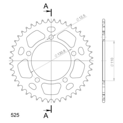 Supersprox Rear Sprocket Alu RAL-7:44 Red