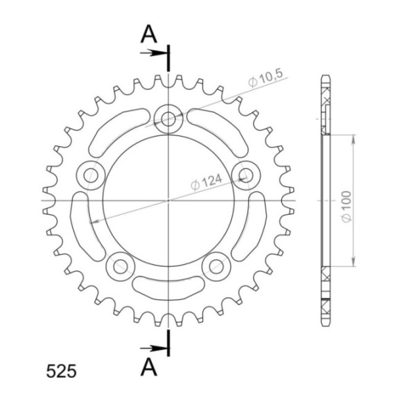 Supersprox Rear Sprocket Alu RAL-744:36 Black