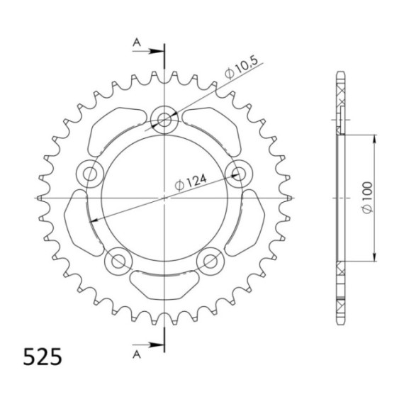 Supersprox Rear Sprocket Alu RAL-744:38 Black