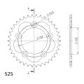 Supersprox Rear Sprocket Alu RAL-744:38 Black