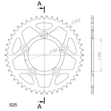 Supersprox Rear Sprocket Alu RAL-744:46 Black