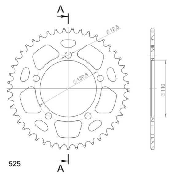 Supersprox Rear Sprocket Alu RAL-7:45 Red