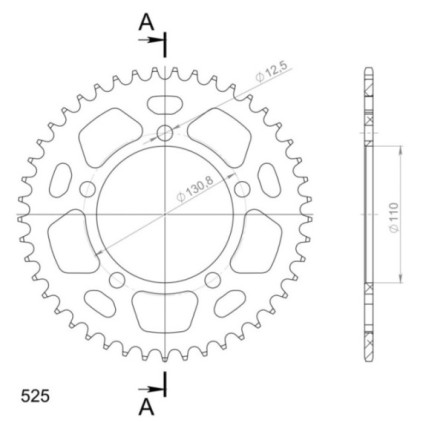 Supersprox Rear Sprocket Alu RAL-7:45 Red