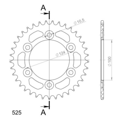 Supersprox Rear Sprocket Alu RAL-745:37 Black