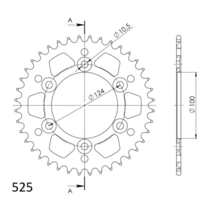 Supersprox Rear Sprocket Alu RAL-745:40 Black