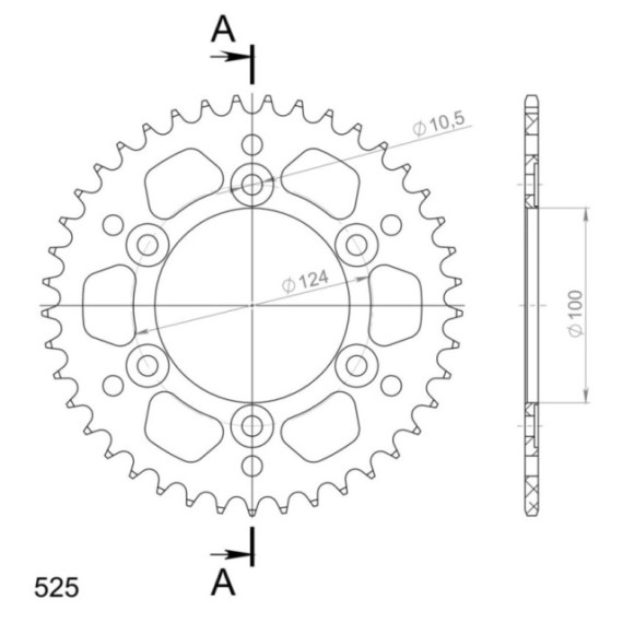 Supersprox Rear Sprocket Alu RAL-745:41 Black