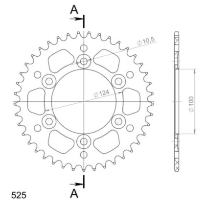 Supersprox Rear Sprocket Alu RAL-745:41 Black