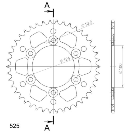 Supersprox Rear Sprocket Alu RAL-745:42 Black