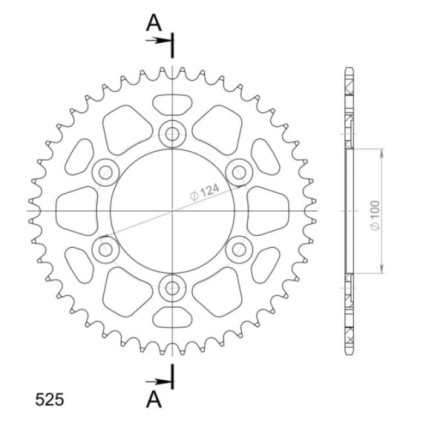 Supersprox Rear Sprocket Alu RAL-745:43 Black